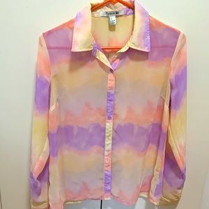 Chiffon blouse multicolored Forever 21 super good condition fits S-M